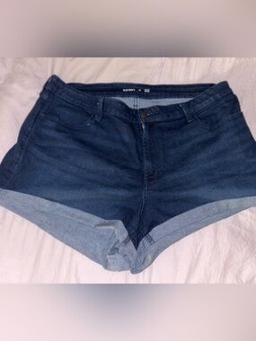 Old Navy Dark Blue Denim Cuffed Women's Shorts